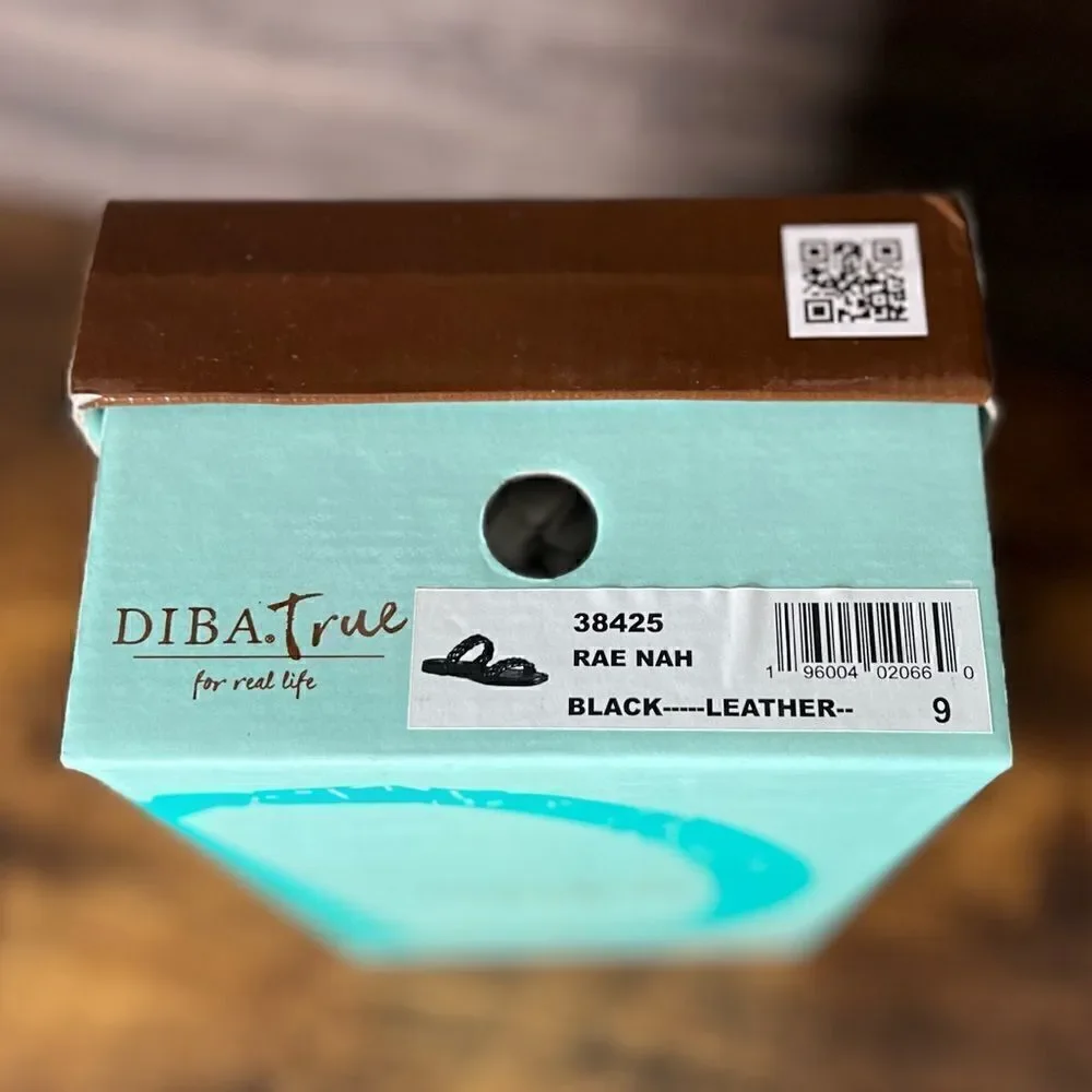 Diba True Rae Nah Leather Braided Sandal in Black, Size 9. New in Box!